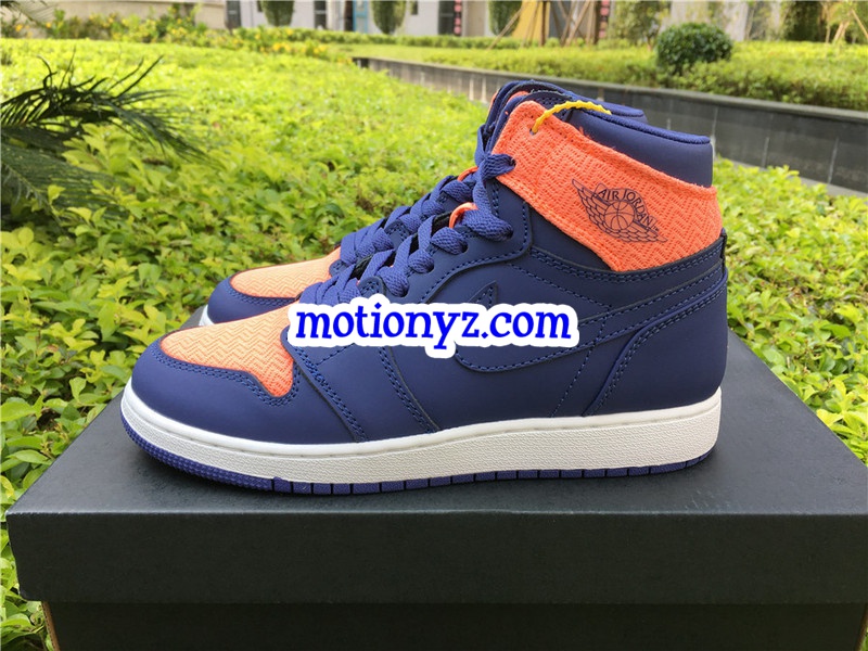 Authentic Air Jordan 1 High Retro GS Orange Blue